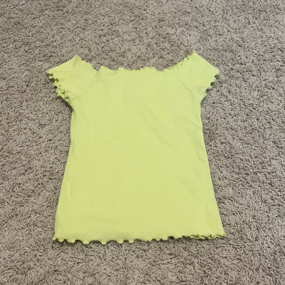 Neon green/yellow ruffled Aeropostale top